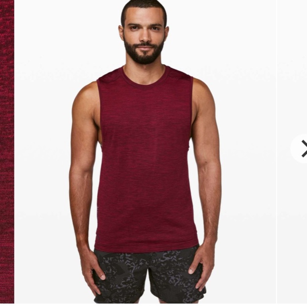 Lululemon Metal Vent Tech Muscle Tank X Barrys Ruby Red / Midnight Maroon (xs)